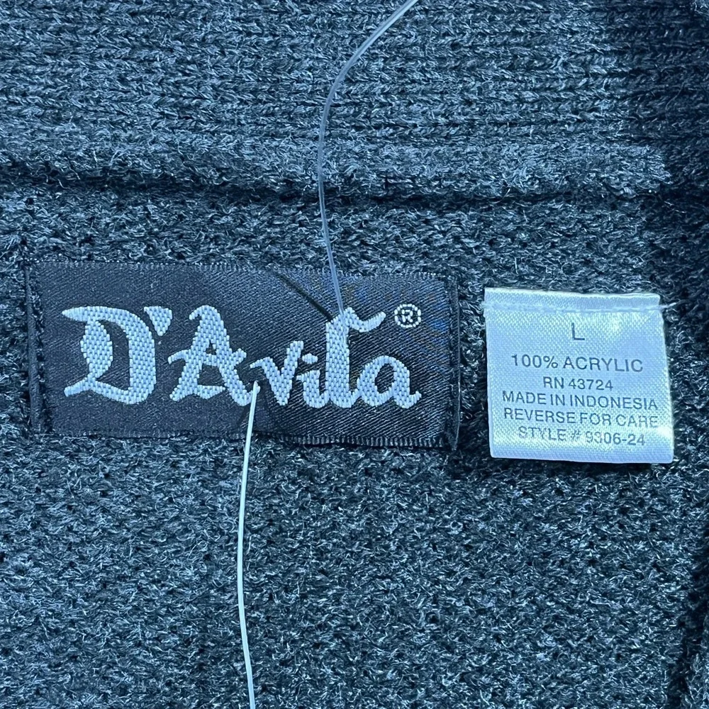 D'Avila Cardigan Mens Large‎ Sweater Cable Knit Button Academia Career Office